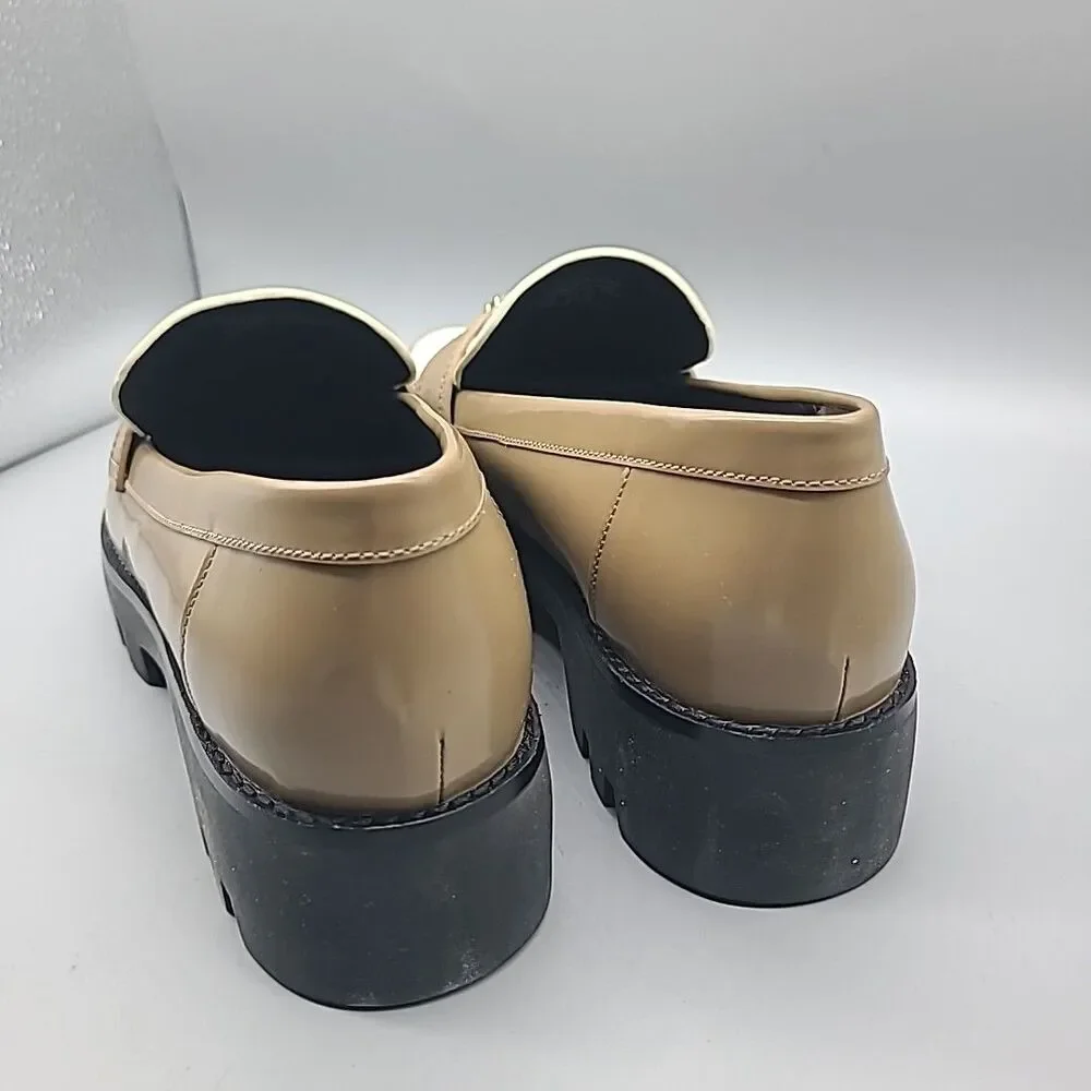 Tory Burch Mini Everly Chunky Loafers Size 11 Almond Flower White Womens NEW